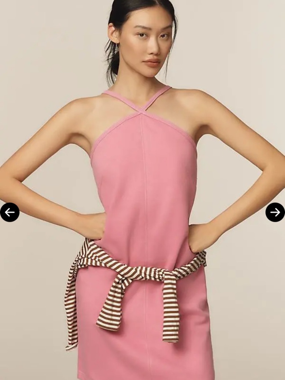 ANTHROLPOLOGIE DAILY PRACTICE Pink Halter Mini Dress -